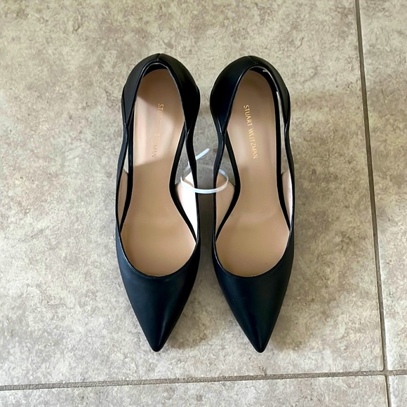 Stuart Weitzman Mariposa 85 black leather pump